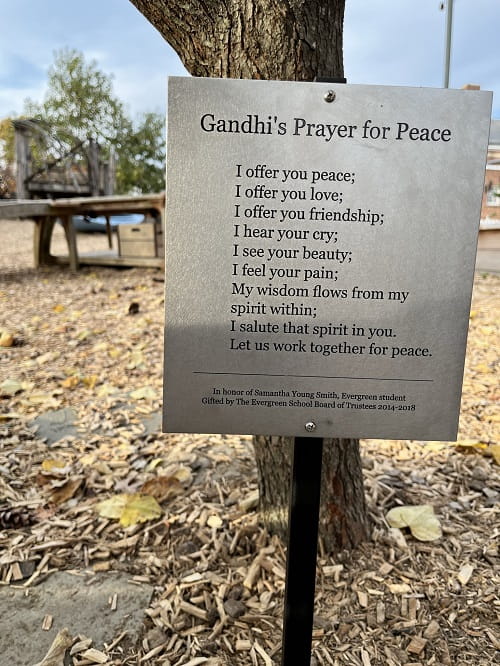 Evergreen School Peace Garden