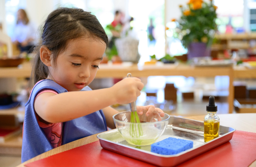 a child making a craft