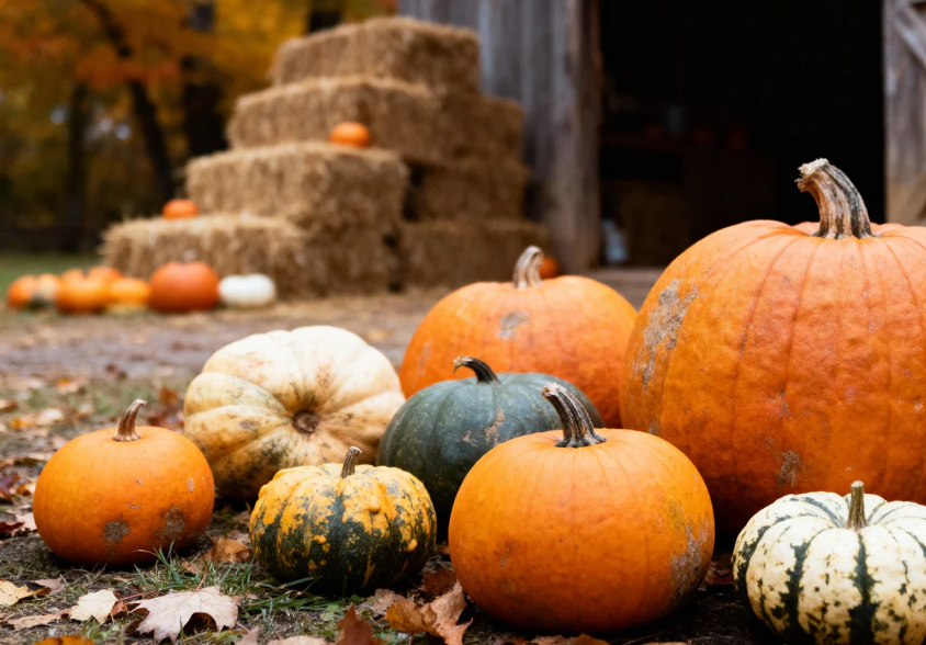 Variety of pumpkins