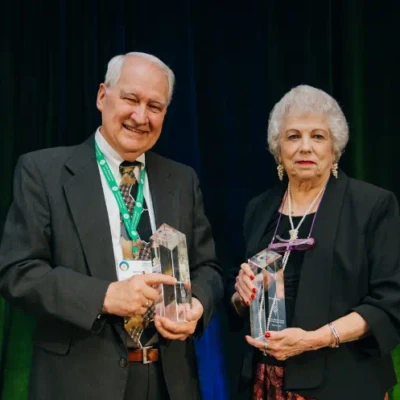 D’Neil and Michael Duffy, 2018 AMS Living legacy recipients. The Montessori Event, Denver, CO