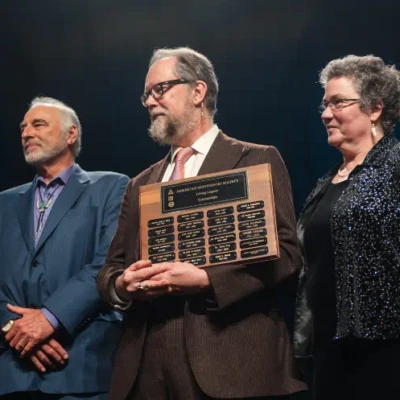 John Chattin-McNichols accepting the 2014 Living Legacy award at The Montessori Event in Dallas, TX